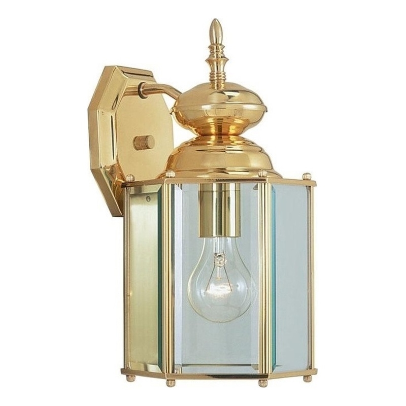 Beaumont Lane Outdoor Wall Lantern in Polished Brass