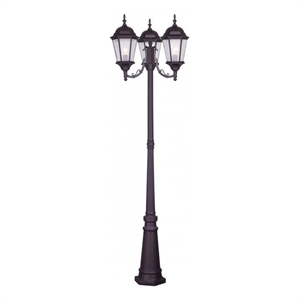 Beaumont Lane 3 Light Outdoor Head Post in Bronze