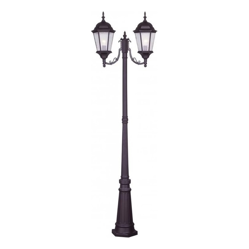 Beaumont Lane 2 Light Outdoor Head Post in Bronze