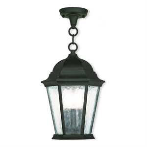 Beaumont Lane 3 Light Outdoor Chain Hang Lantern in Textured Black