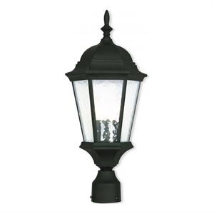 Beaumont Lane 3 Light Outdoor Post Top Lantern in Textured Black