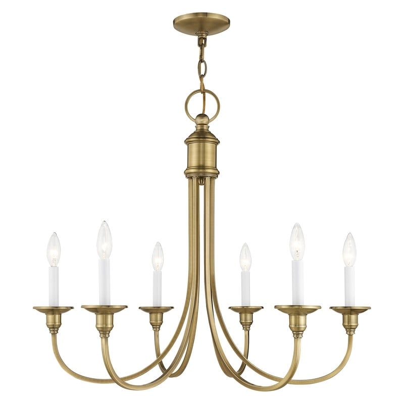 Beaumont Lane 6 Light Chandelier in Antique Brass