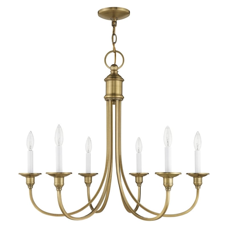Beaumont Lane 6 Light Chandelier in Antique Brass