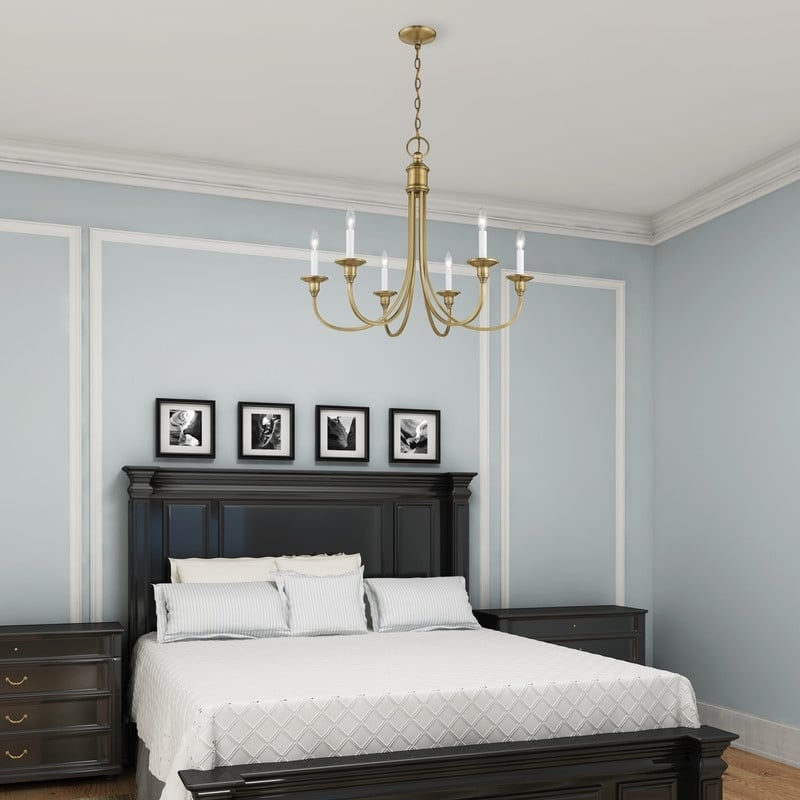 Beaumont Lane 6 Light Chandelier in Antique Brass