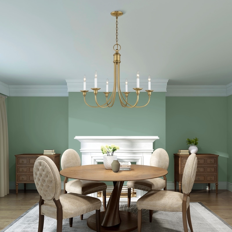 Beaumont Lane 6 Light Chandelier in Antique Brass