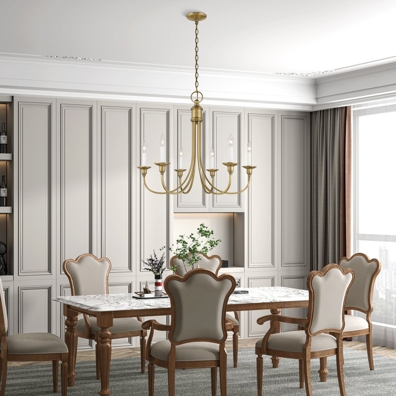 Beaumont Lane 6 Light Chandelier in Antique Brass