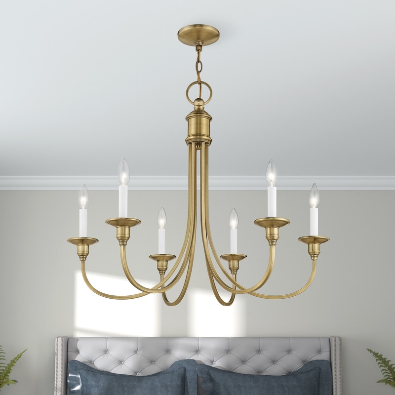 Beaumont Lane 6 Light Chandelier in Antique Brass