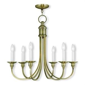 Beaumont Lane 6 Light Chandelier in Antique Brass