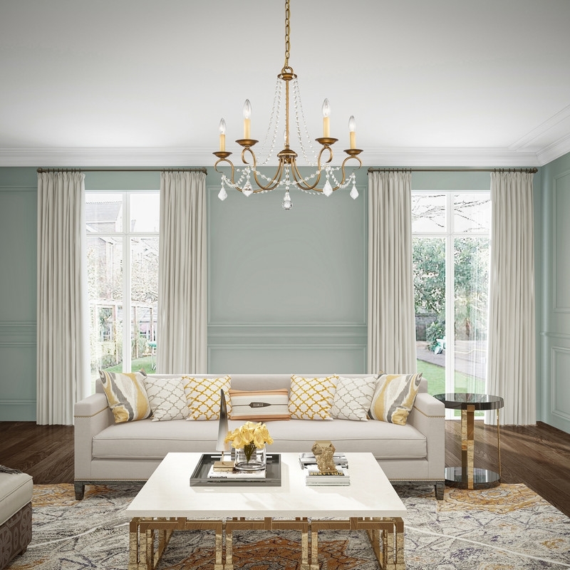 Beaumont Lane 5 Light Chandelier in Antique Gold Leaf