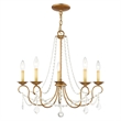 Beaumont Lane 5 Light Chandelier in Antique Gold Leaf