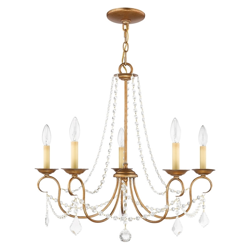 Beaumont Lane 5 Light Chandelier in Antique Gold Leaf