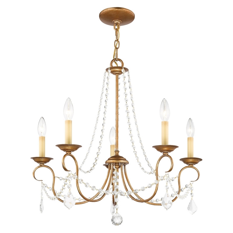 Beaumont Lane 5 Light Chandelier in Antique Gold Leaf