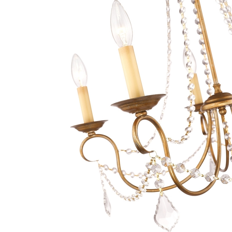 Beaumont Lane 5 Light Chandelier in Antique Gold Leaf