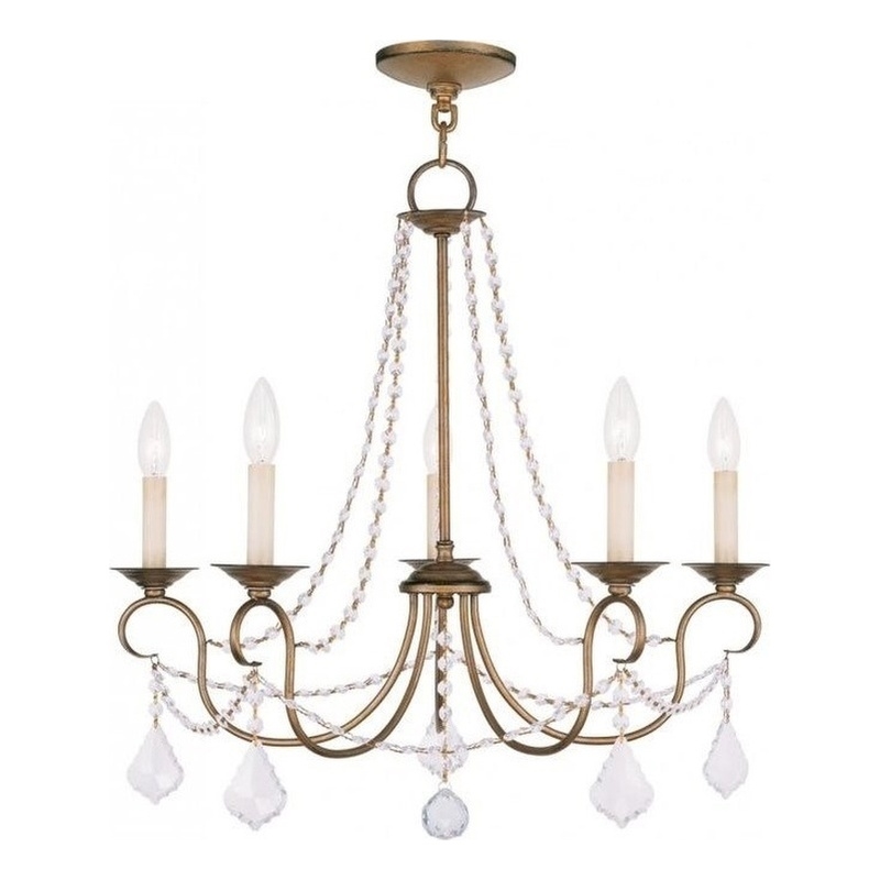 Beaumont Lane 5 Light Chandelier in Antique Gold Leaf
