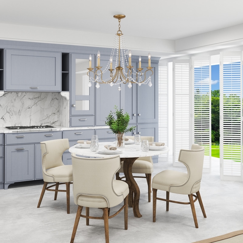 Beaumont Lane 6 Light Chandelier in Antique Gold Leaf