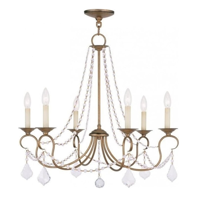 Beaumont Lane 6 Light Chandelier in Antique Gold Leaf