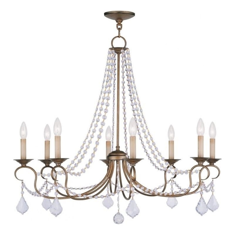 Beaumont Lane 8 Light Chandelier in Antique Gold Leaf