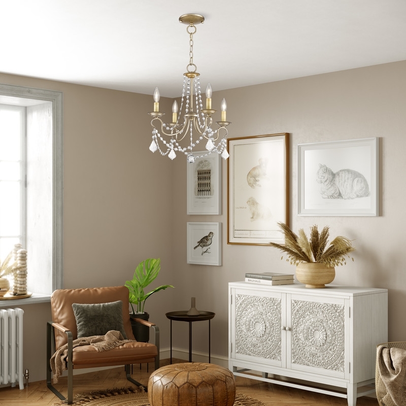 Beaumont Lane 4 Light Convertible Ceiling Mount in Antique Silver Leaf