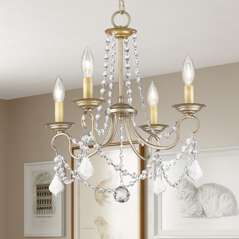Beaumont Lane 4 Light Convertible Ceiling Mount in Antique Silver Leaf