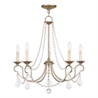 Beaumont Lane 5 Light Chandelier in Hand Painted Antique Silver Leaf