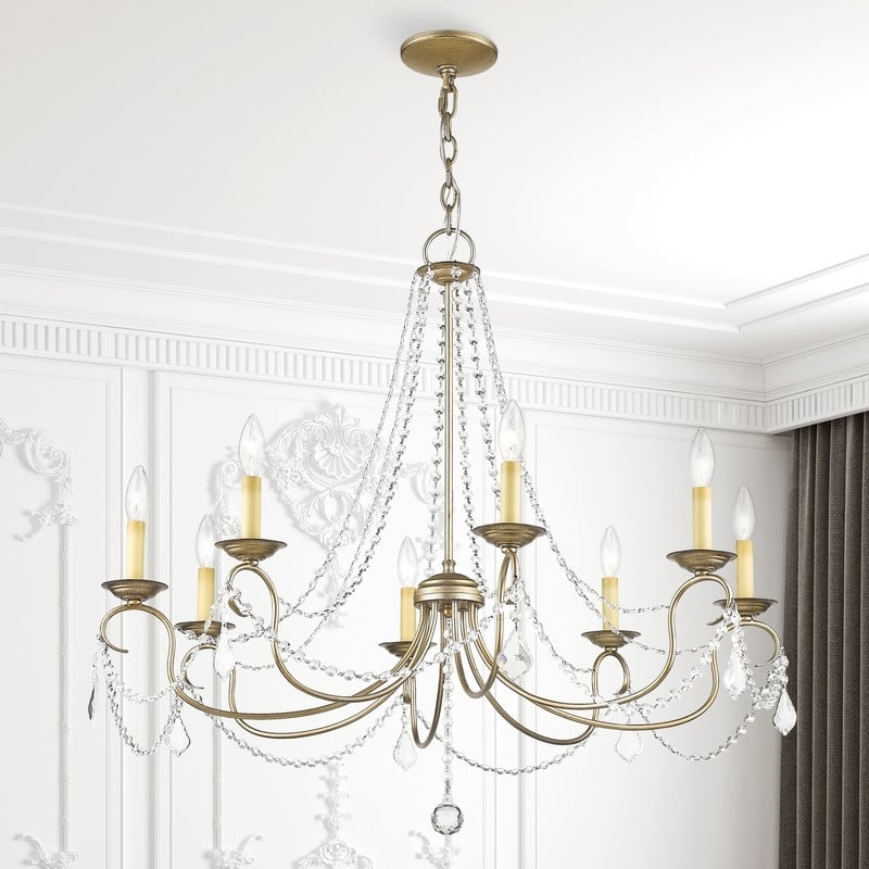 Beaumont Lane 8 Light Chandelier in Hand Painted Antique Silver Leaf