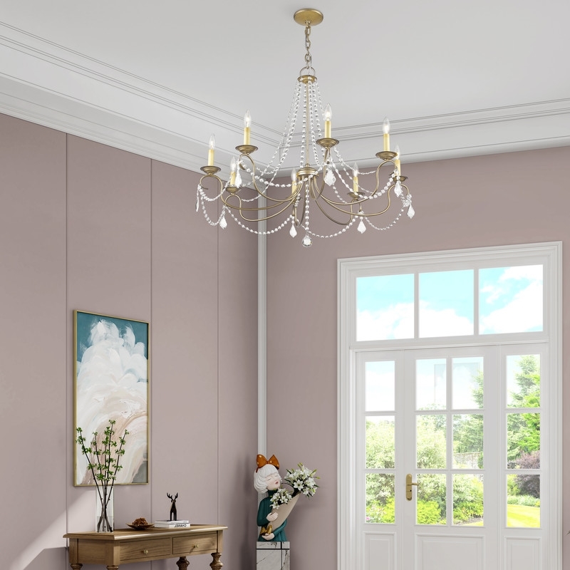 Beaumont Lane 8 Light Chandelier in Hand Painted Antique Silver Leaf