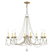 Beaumont Lane 8 Light Chandelier in Hand Painted Antique Silver Leaf