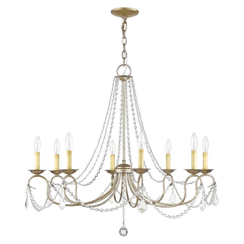 Beaumont Lane 8 Light Chandelier in Hand Painted Antique Silver Leaf