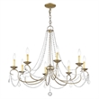 Beaumont Lane 8 Light Chandelier in Hand Painted Antique Silver Leaf