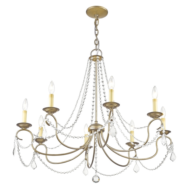 Beaumont Lane 8 Light Chandelier in Hand Painted Antique Silver Leaf
