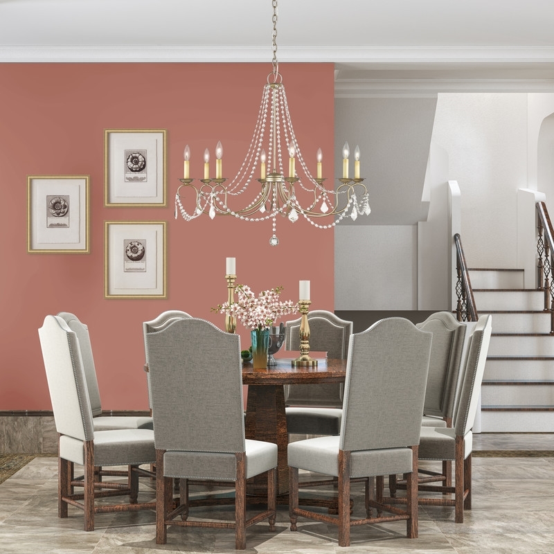 Beaumont Lane 8 Light Chandelier in Hand Painted Antique Silver Leaf