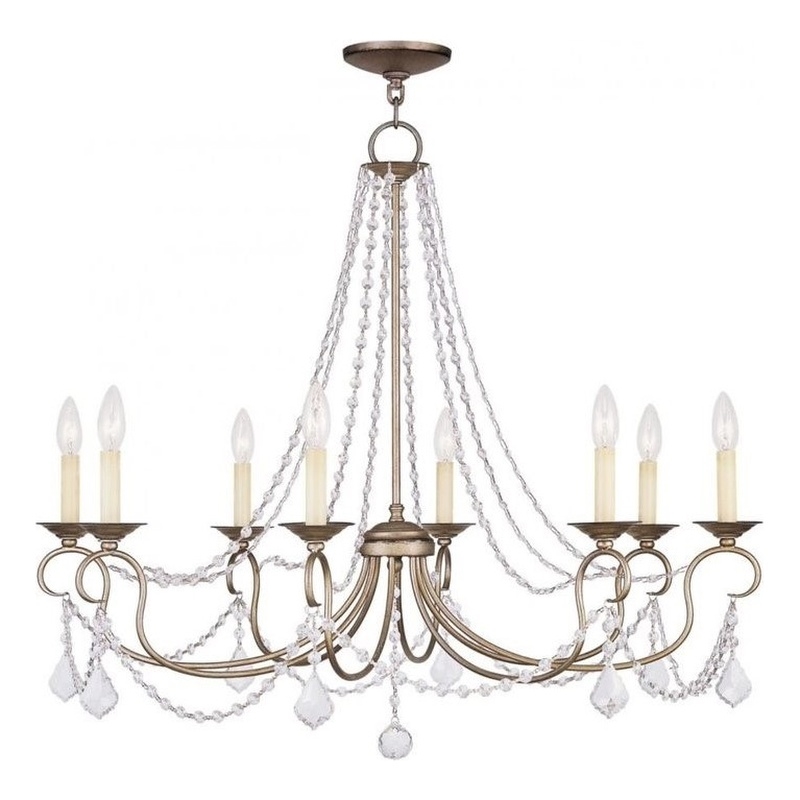 Beaumont Lane 8 Light Chandelier in Hand Painted Antique Silver Leaf