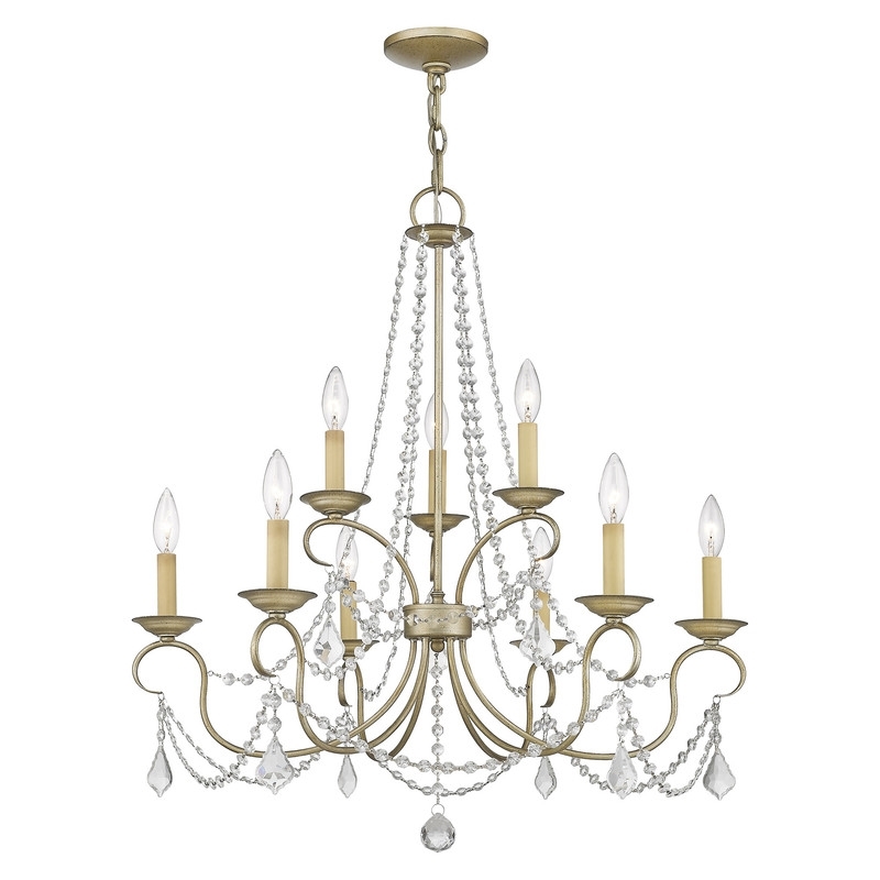 Beaumont Lane 9 Light Chandelier in Hand Painted Antique Silver Leaf
