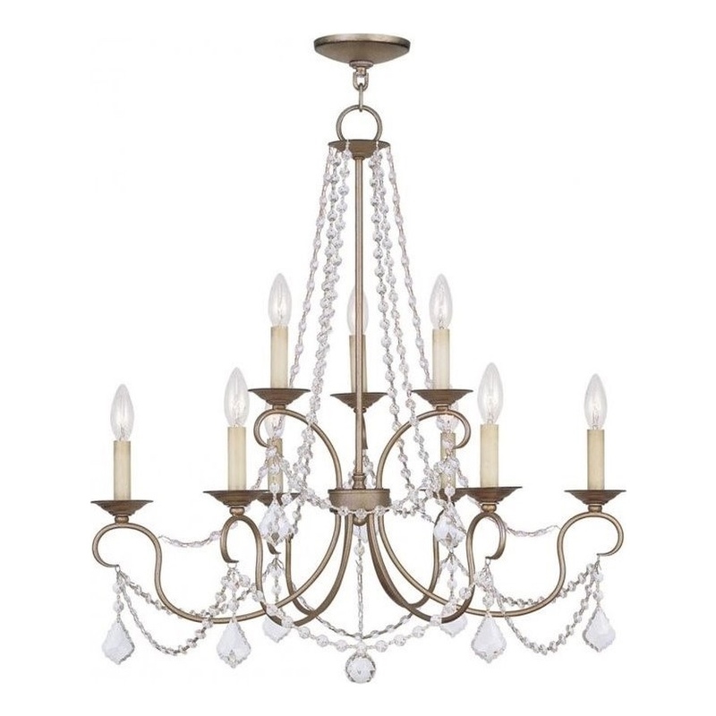 Beaumont Lane 9 Light Chandelier in Hand Painted Antique Silver Leaf