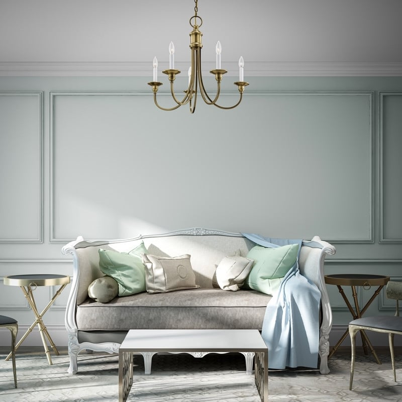 Beaumont Lane 5 Light Chandelier in Antique Brass