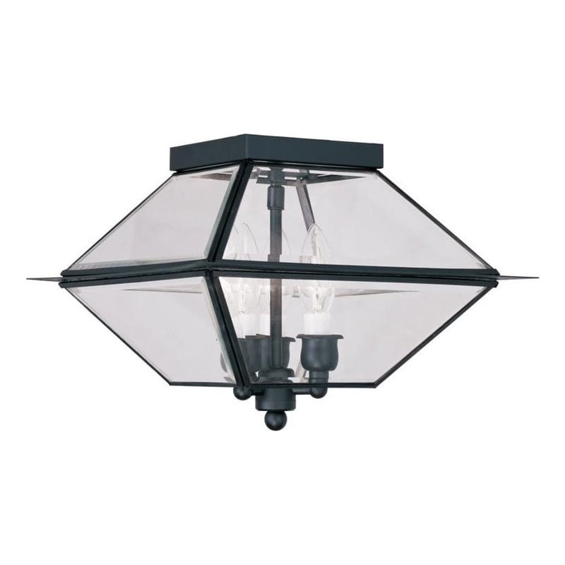 Beaumont Lane 3 Light Outdoor Indoor Ceiling Mount in Black