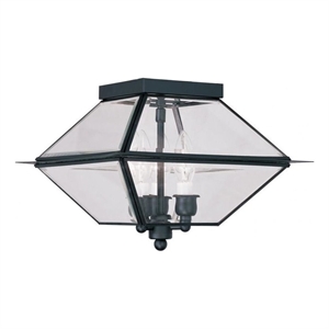 Beaumont Lane 3 Light Outdoor Indoor Ceiling Mount in Black