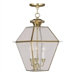 Beaumont Lane 3 Light Outdoor Chain Hang in Polished Brass