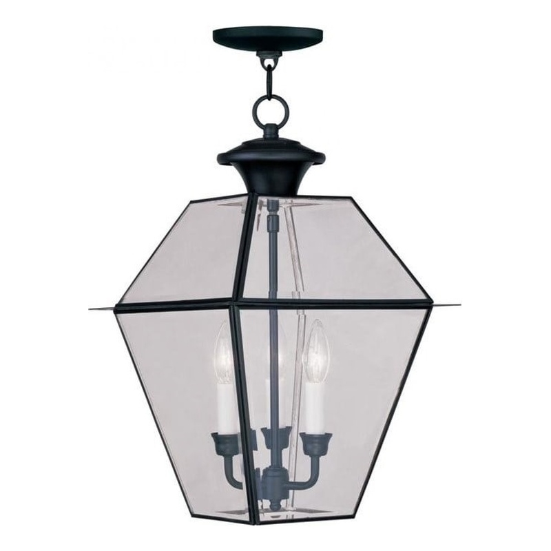 Beaumont Lane 3 Light Outdoor Chain Hang in Black