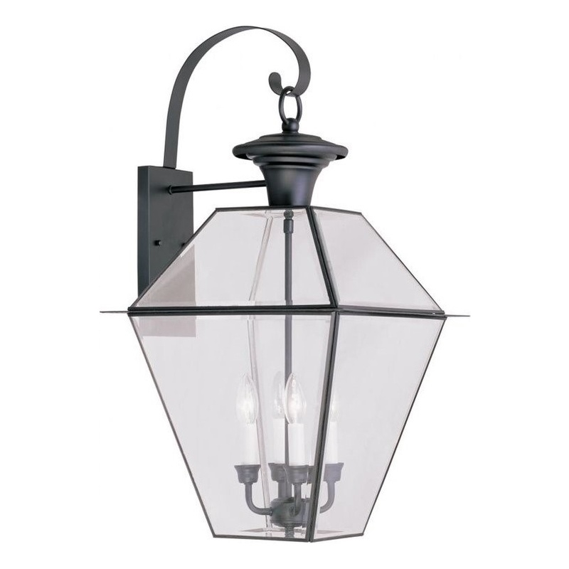Beaumont Lane 4 Light Outdoor Wall Lantern in Black