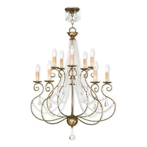 Beaumont Lane 10 Light Chandelier in Hand Applied European Bronze