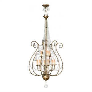 Beaumont Lane 9 Light Foyer Chandelier in Hand Applied European Bronze