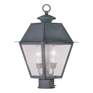 Beaumont Lane 2 Light Outdoor Post Head in Charcoal