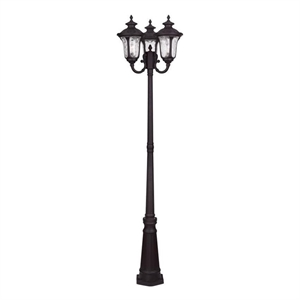 Beaumont Lane 3 Light Outdoor Head Post in Bronze