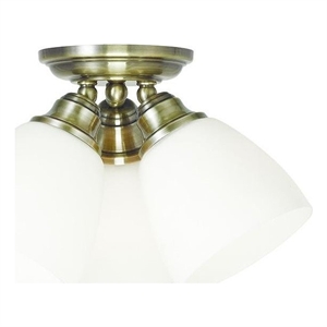 Beaumont Lane 3 Light Ceiling Mount in Antique Brass