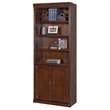 Beaumont Lane Transitional Wood Bookcase with Doors Storage Cabinet in Brown
