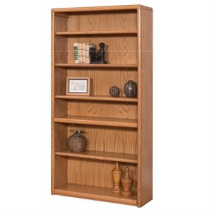 beaumont lane bookcase with 6 shelves in medium oak