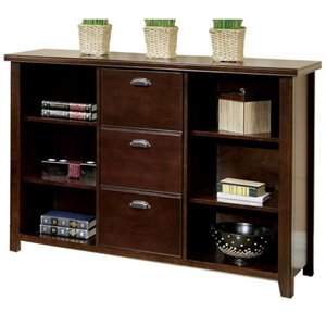 beaumont lane loft 3 drawer wood file bookcase in cherry