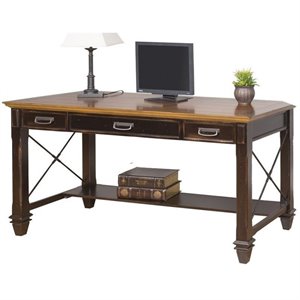 beaumont lane writing desk in two tone distressed black