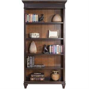 beaumont lane bookcase in two tone distressed black